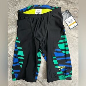 NWT Speedo Royal Blue and Bright Green Swim Jammers Size 24